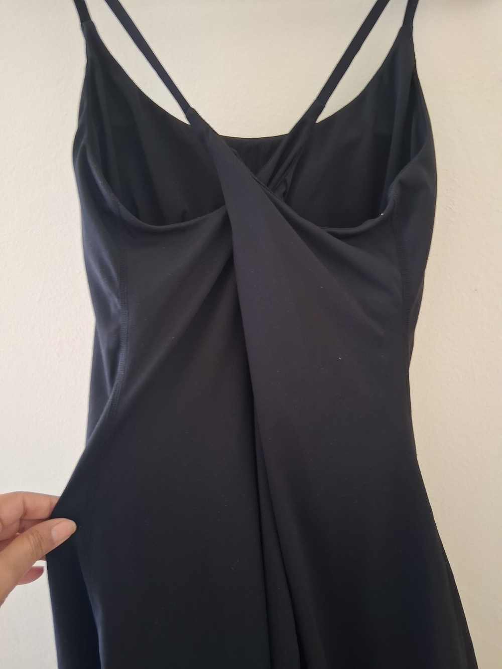 HALARA Simple Black Spaghetti Strap Slip Dress WITH BUILD IN SHORTS Easy Peezy - Picture 2 of 4